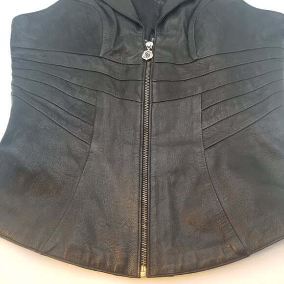 SKINGRAFT Fitted Leather Vest Luxury Designer Couture - Picture 8 of 8